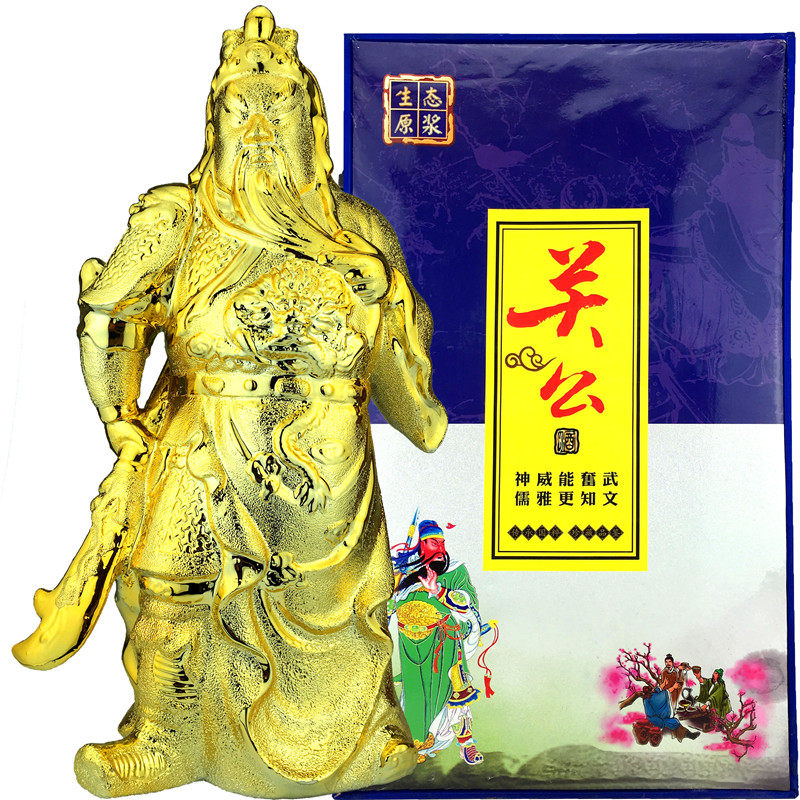 白酒珍藏关公武财神造型桃园结义52度25l浓香白酒