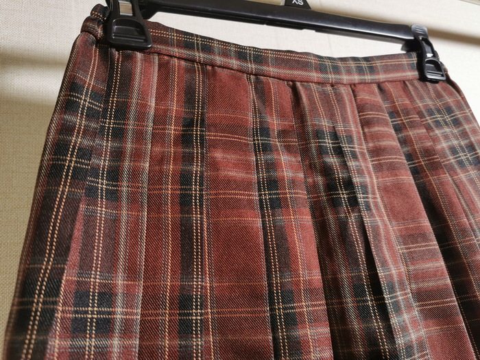 格子工厂回来猪肝半裙jk制服百褶裙半身裙