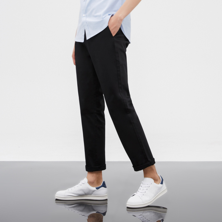 春夏新款美特斯邦威韩版潮男裤棉布直筒裤休闲裤型男长裤748143合