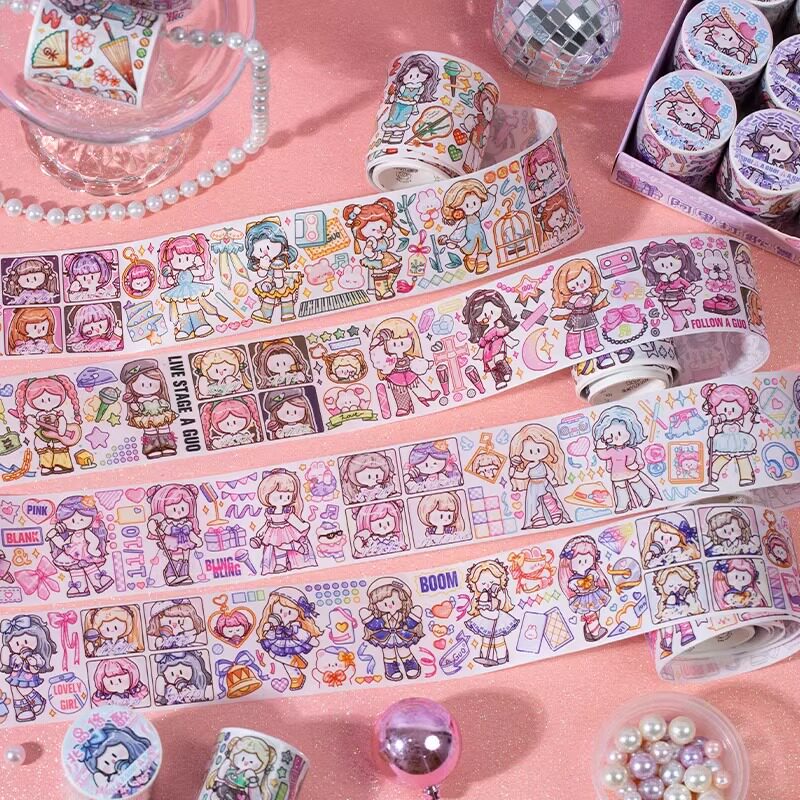 胶带语闲阿果女团新款打歌舞台少女手账装饰和纸胶带