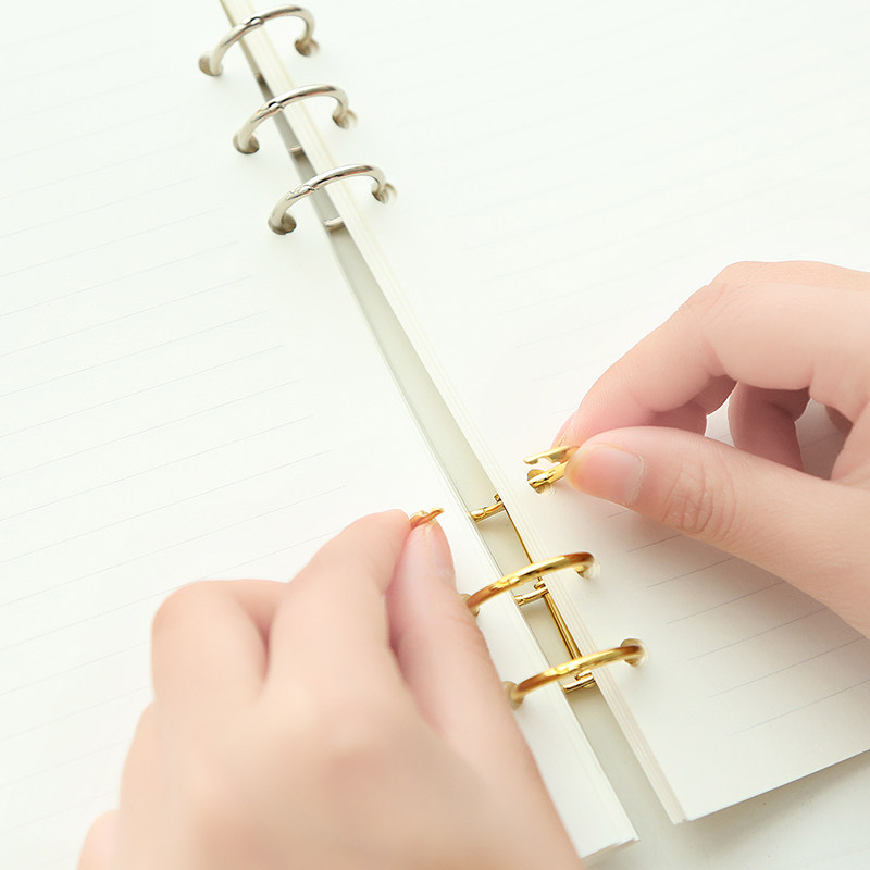 手帐活页本铁环装订圈开口圈3圈活页环 三环铁圈扣金属书本子铁圈