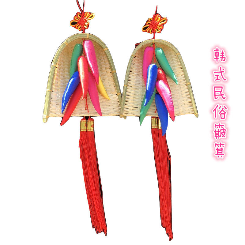 韩国辣椒簸箕朝鲜族工艺品家居韩式餐厅墙壁挂件其他