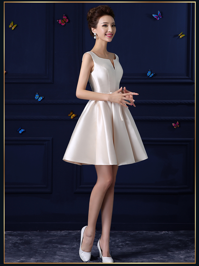 宴会晚礼服2020新款高贵优雅聚会派对小礼服伴娘服短款连衣裙少女