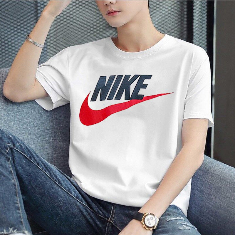 耐克中高考红钩满分学生短袖男女圆领红色本命年运动t恤