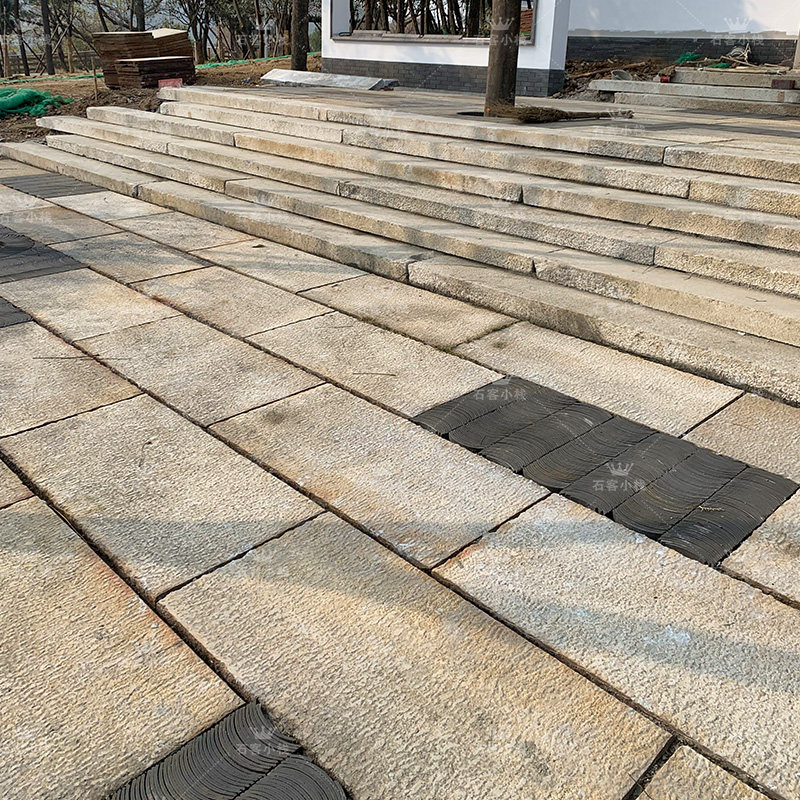 老石石板铺装石汀步门槛铺地石庭院石庭院踏步铺路石雕