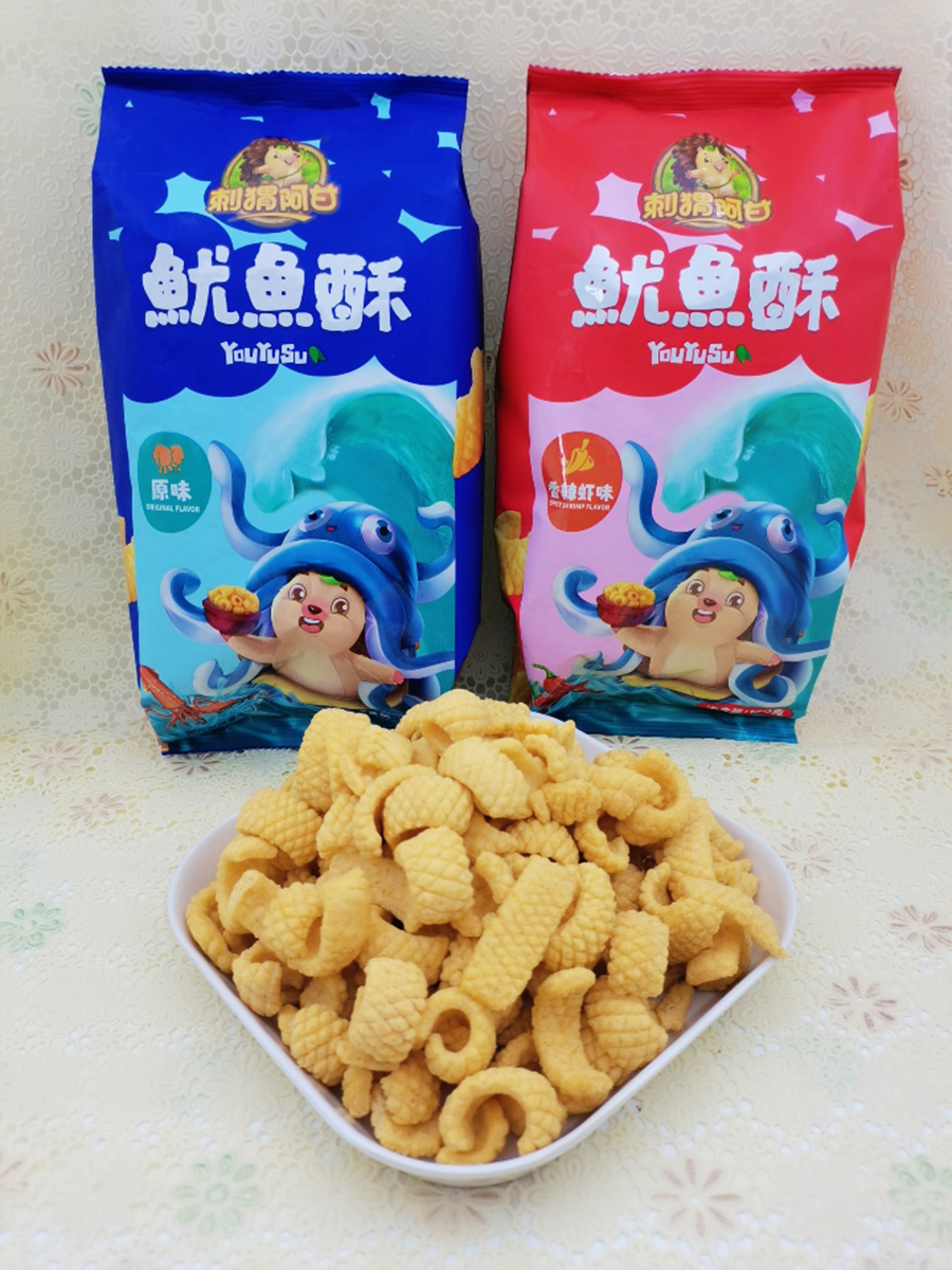 刺猬阿甘鱿鱼160g原味香辣辣味网红酥脆休闲膨化食品