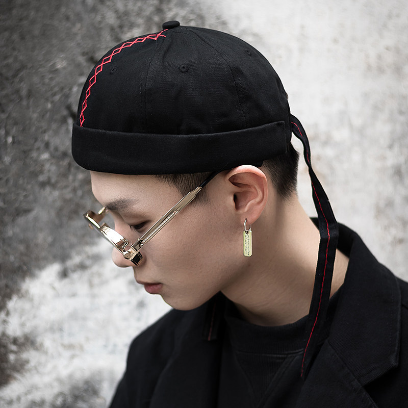 复古帽子无檐瓜皮皮帽男薄款街头潮人圆顶流氓帽子