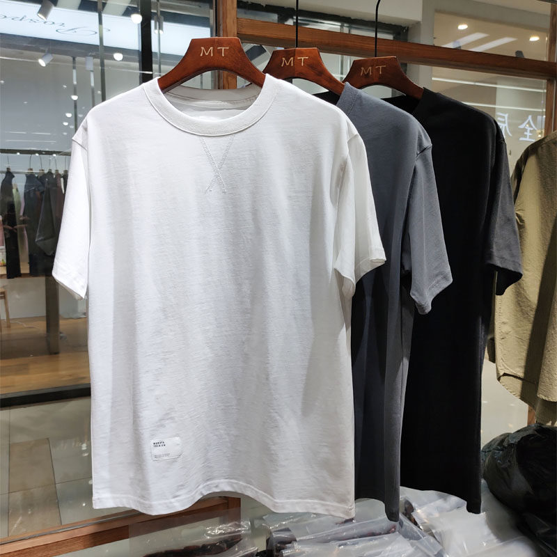 moratatolkien重磅短袖恤男夏季2021年新款纯色圆领打底t恤