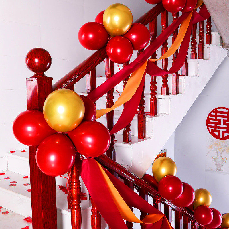 结婚用品大全楼梯扶手彩带婚房布置装饰套装拉花