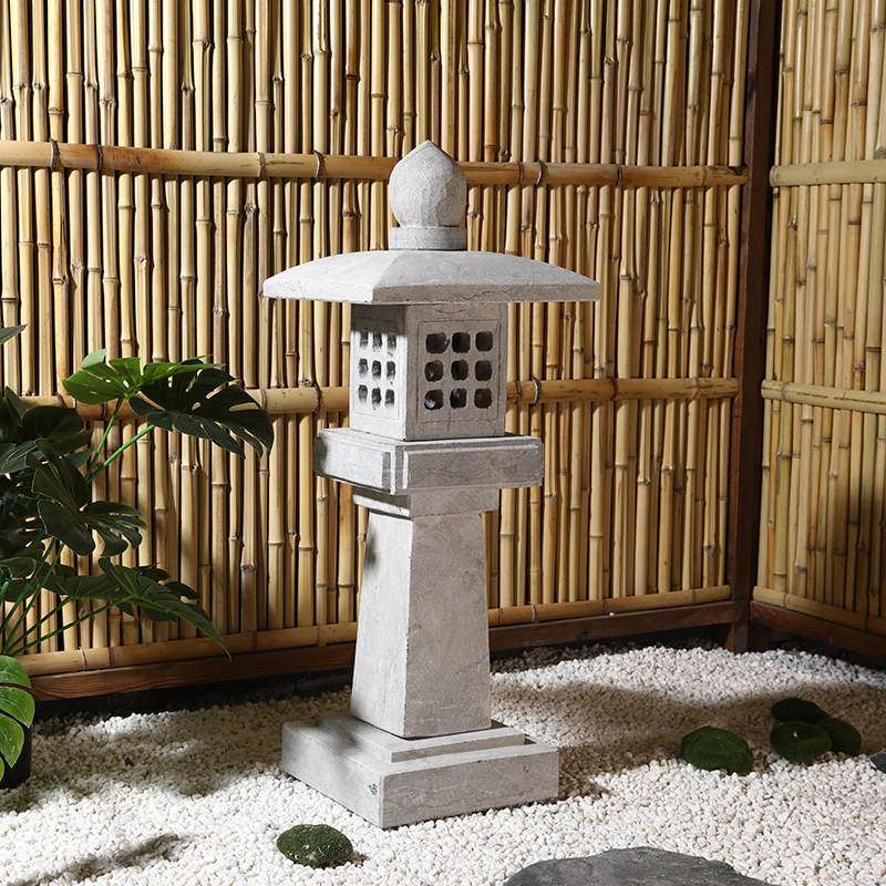 石灯笼日式石雕电石灯景观灯塔石头庭院灯石灯太阳能石雕