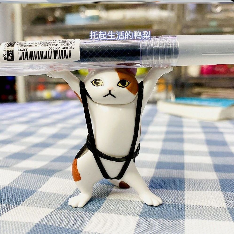 妖娆支架万物皆可耳机猫咪笔架摆件迷你汽车笔架