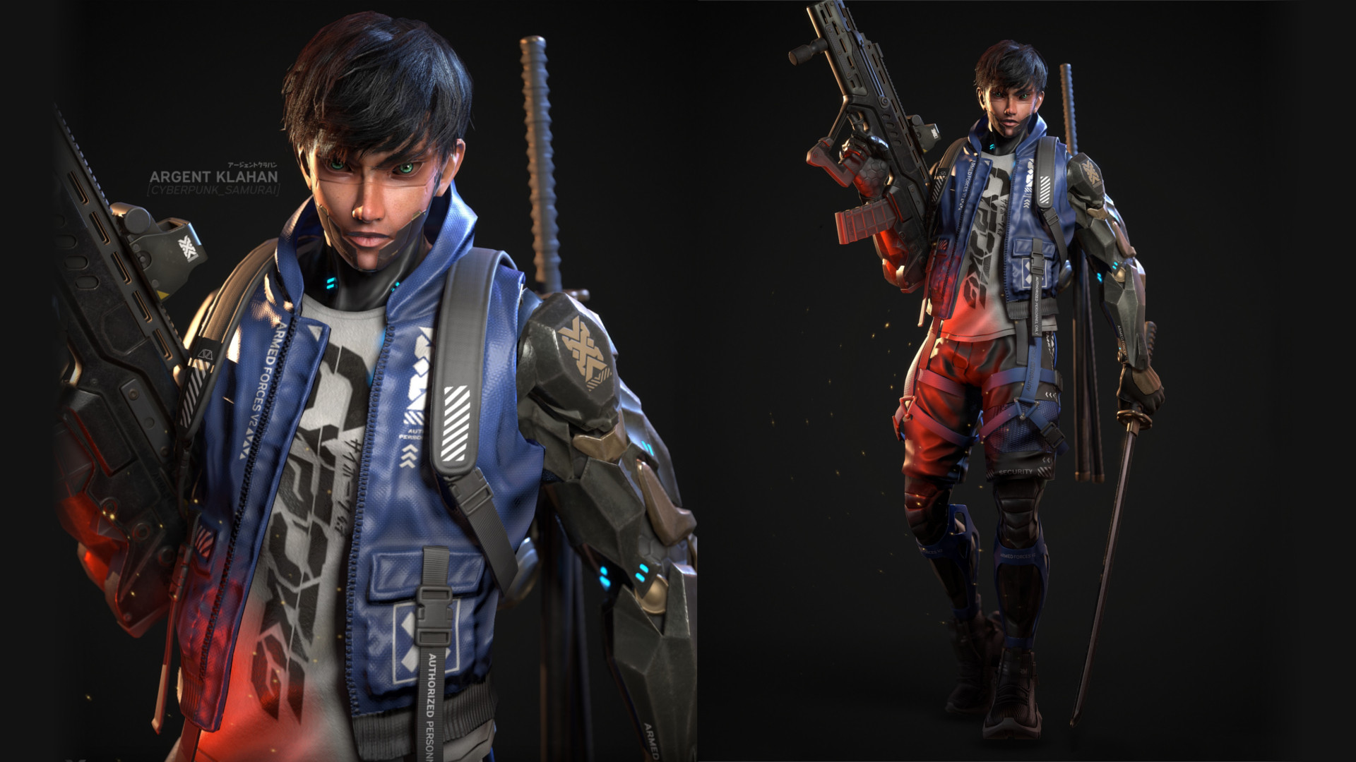 赛博朋克科幻日本装甲武士游戏角色虚幻ue4cyberpunk设计素材