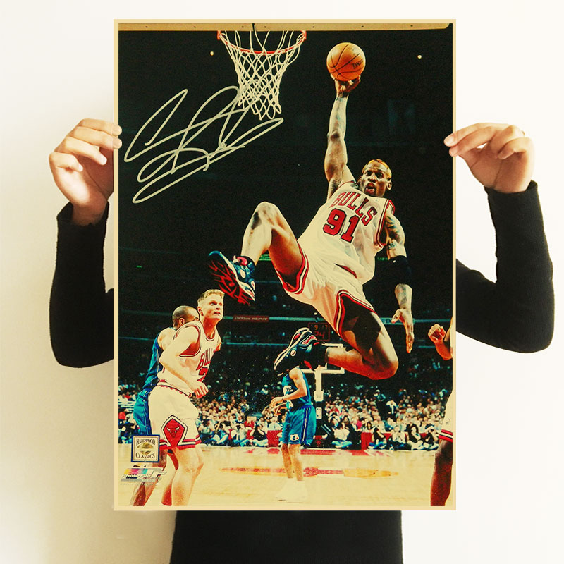 罗德曼海报nba明星写真怀旧宿舍壁纸寝室装饰画墙贴现代装饰画