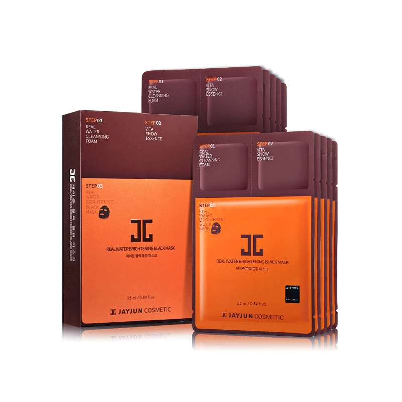 jayjun捷俊韩国官方旗舰店黑色水光三部曲jc杰俊补水保湿面膜20片