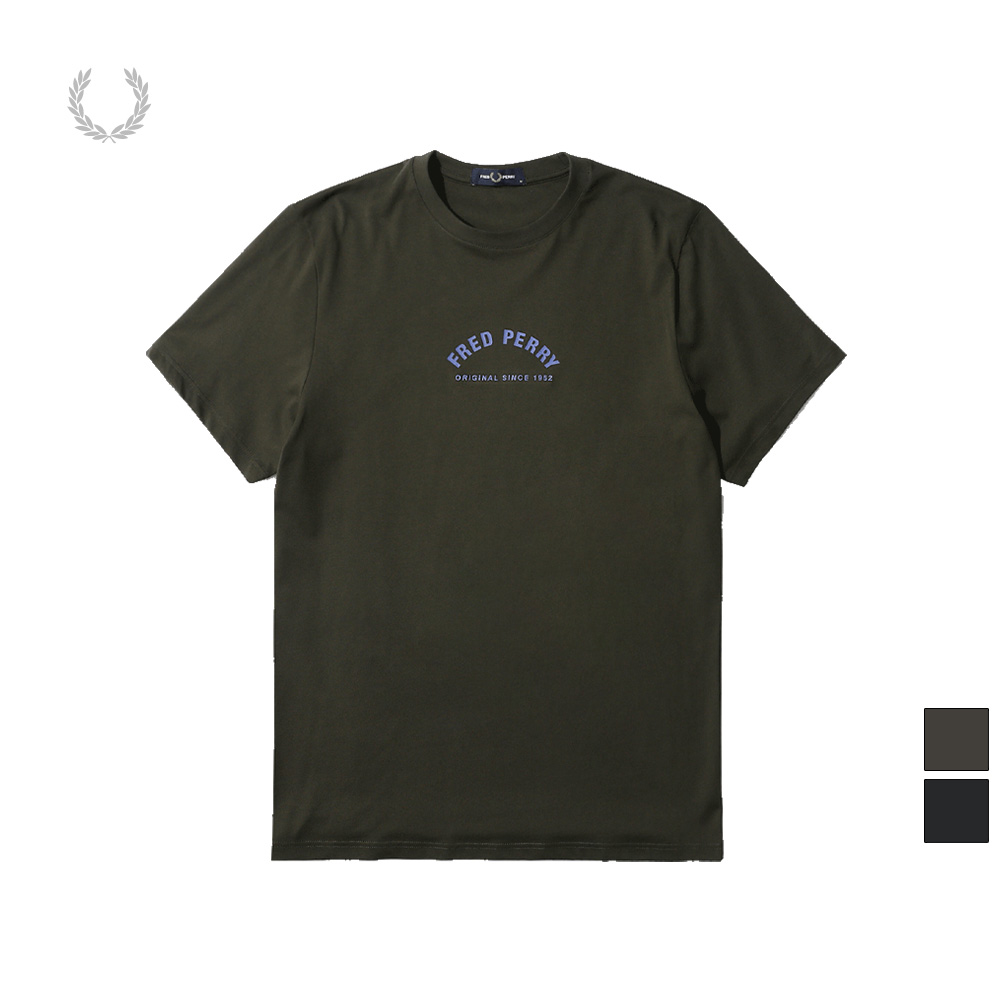 FRED PERRY男士短袖T恤夏季宽松休闲圆领字母印花纯棉体恤衫M2664