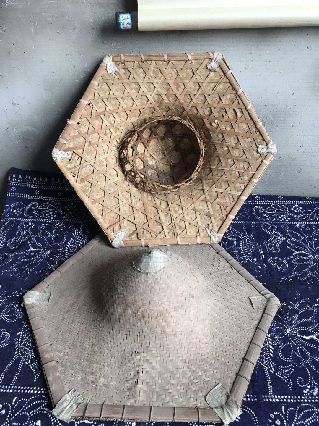 斗笠民俗怀旧物件老旧农具民间农村防雨防晒竹编