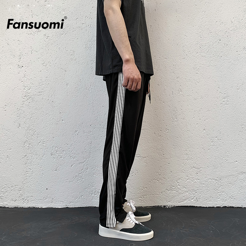 冰丝裤子男夏季薄款高级垂坠感九分裤春秋宽松直筒休闲长裤运动裤