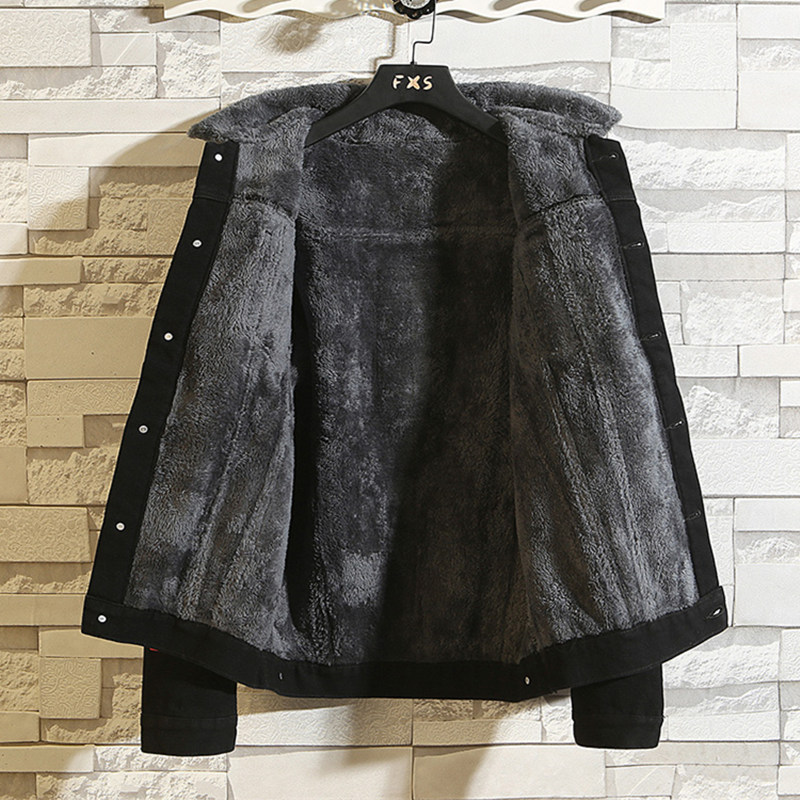 牛仔外套男士工装夹克韩版潮流2021冬季宽松加绒加厚棉衣春秋上衣