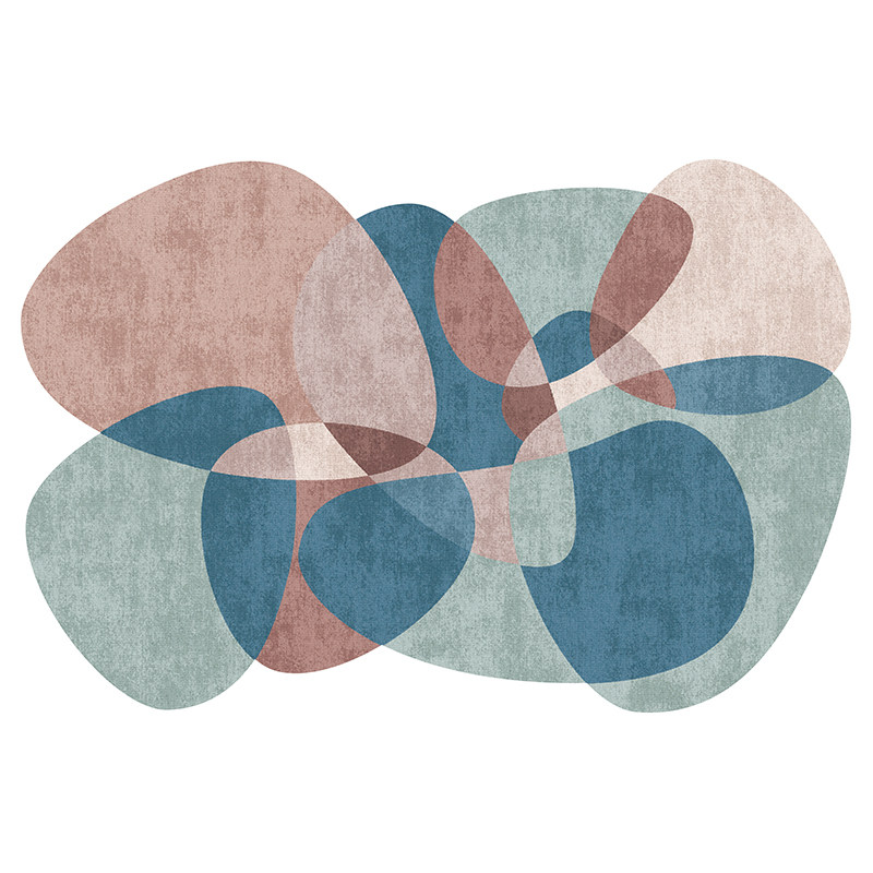 北欧地毯创意不规则客厅沙发茶几色块地毯