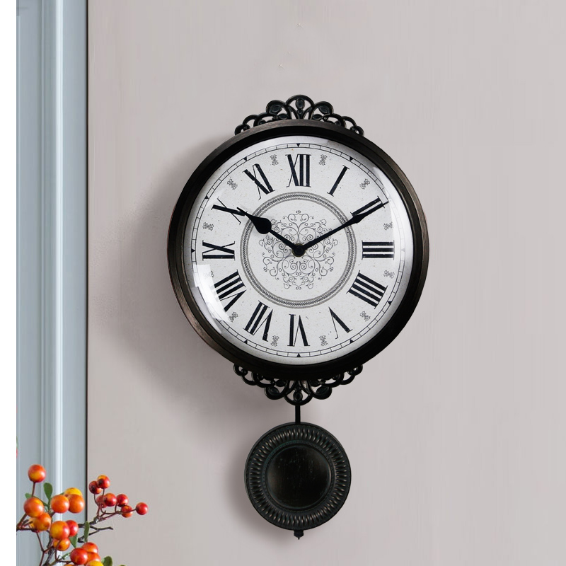 挂钟欧式钟表家用客厅壁挂卧室创意美式工业挂钟