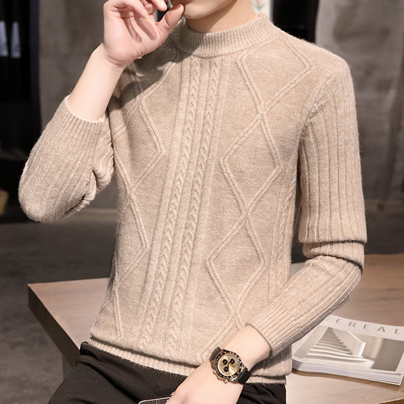 毛衣男半高领长袖修身打底衫秋冬季针织衫厚款潮流内搭毛线衣T恤