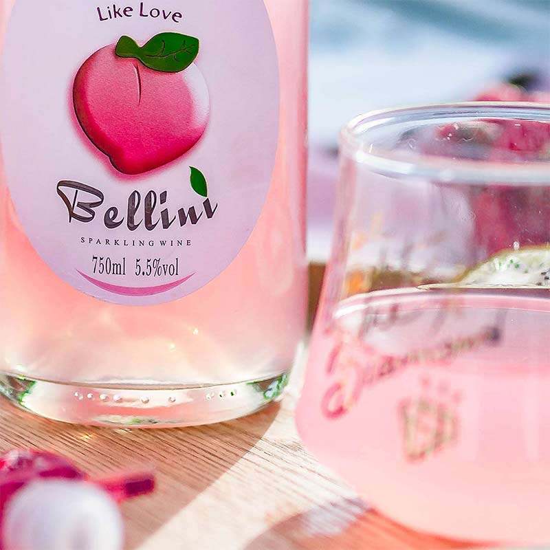 水果葡萄酒气泡起泡香槟桃红季水果恋爱葡萄酒