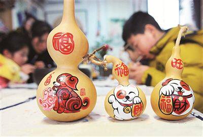 葫芦花盆陶瓷布陶瓷木头石木头彩绘雨伞颜料丙烯葫芦