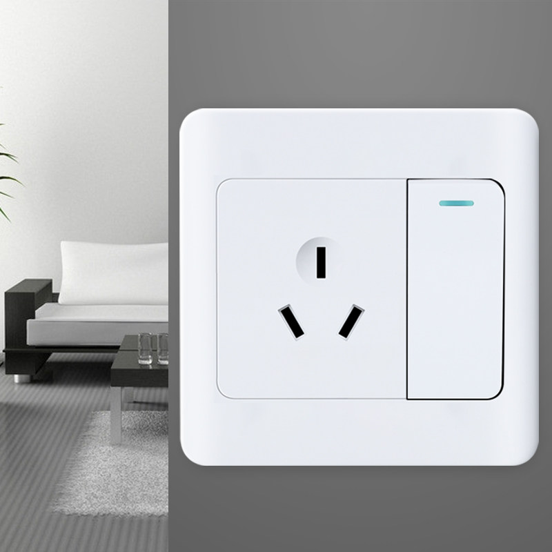 一开电源热水器大功率三孔家用开关面板插座空调单控开关