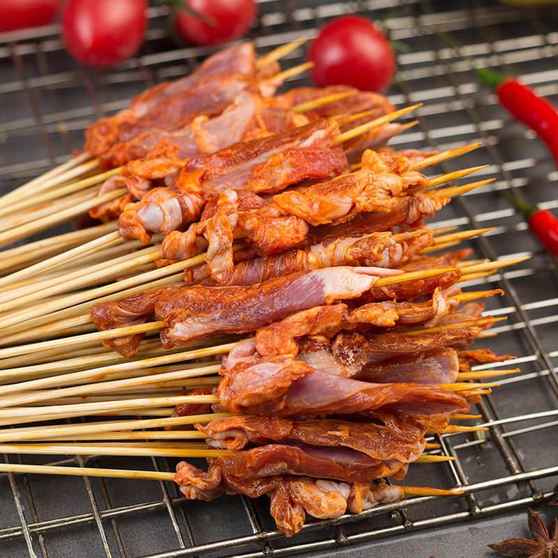 纯真羊肉小串烧烤油炸串小吃食夺命商用半成品羊肉串