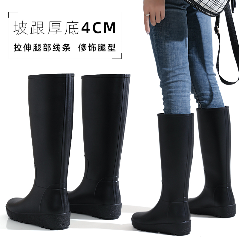 日系简约轻便时尚款外雨靴长筒水鞋防水防滑雨鞋