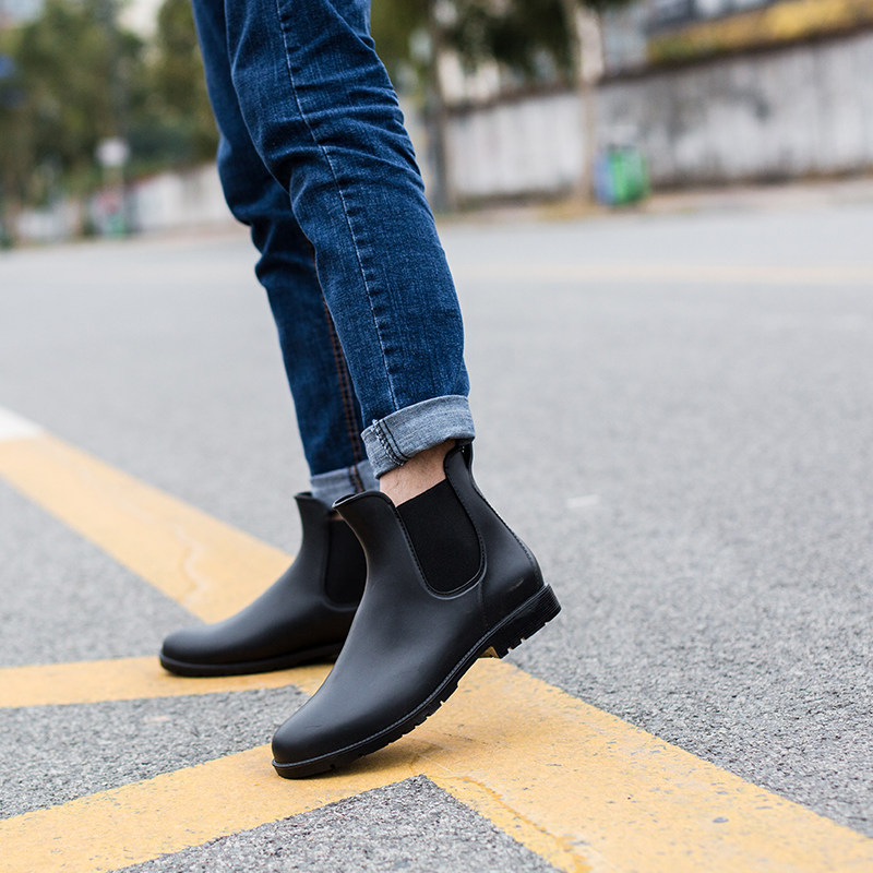 雨鞋男潮时尚款外穿水鞋短筒新款防水低帮软底雨鞋