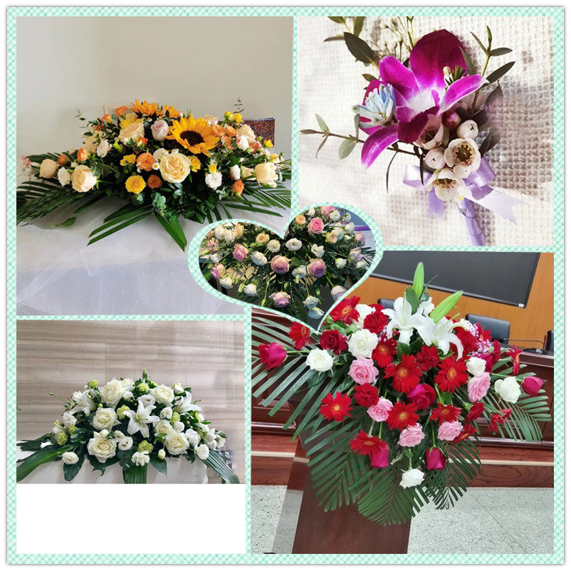 签到会议花演讲台胸花鲜花速递郑州市惠济街区中牟商务用花