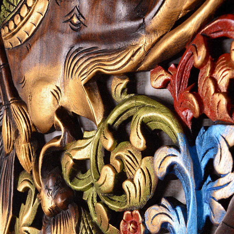 异丽泰国木雕装饰画大象壁挂实木雕刻工艺品客厅木雕