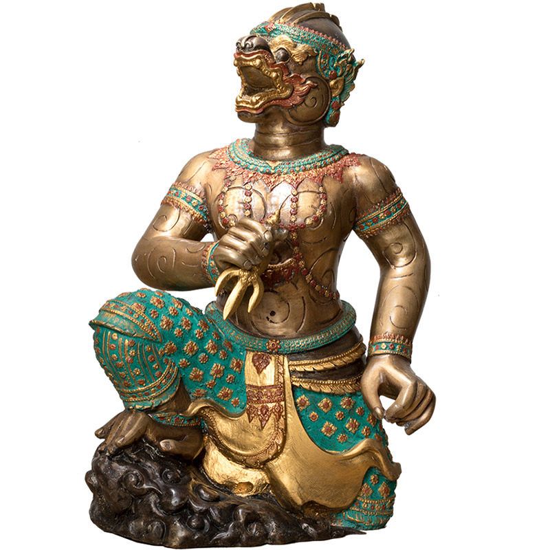 神兽异丽全铜装饰摆件东南亚特色哈奴酒店餐厅摆件