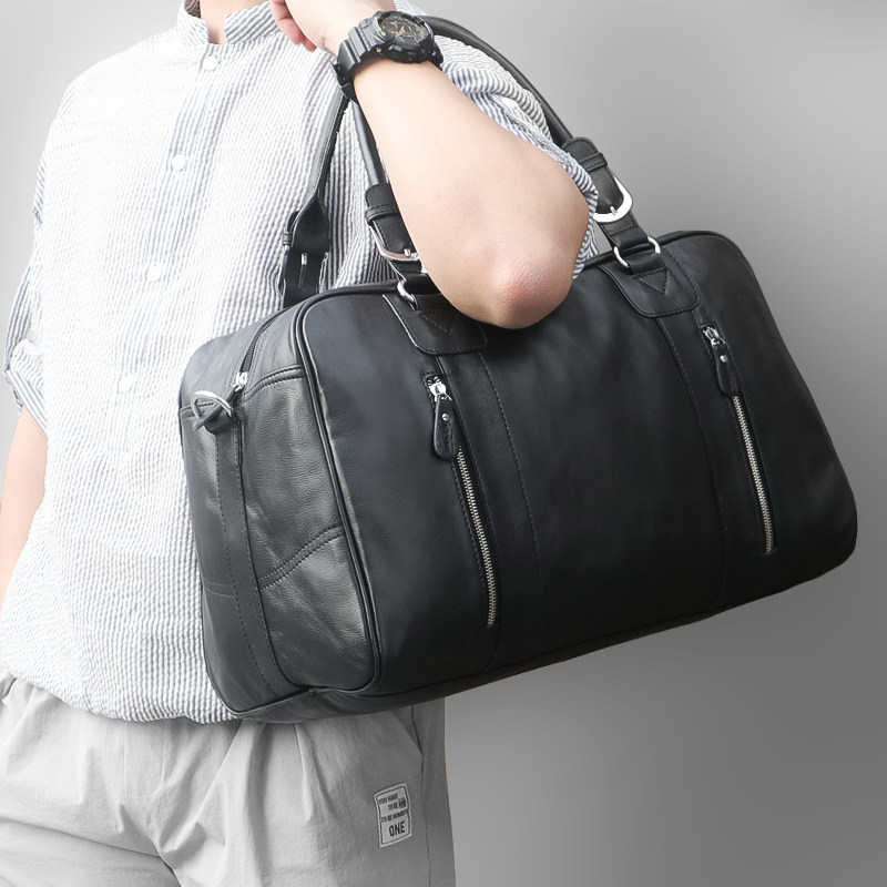 古牛牛王真皮短途出差旅行包男士大容量油蜡手提包旅行袋