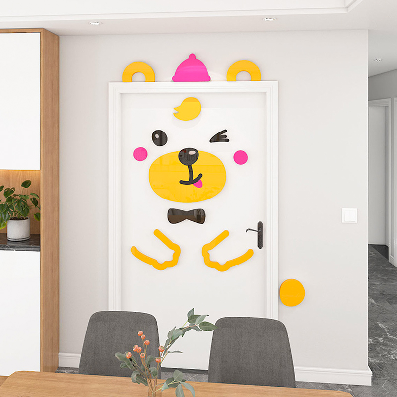 幼儿园早教卡通门贴教室环创墙面装饰3d立体墙贴