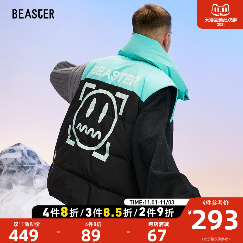 BEASTER小恶魔鬼脸外套加大口袋复古时尚潮流冬保暖宽松