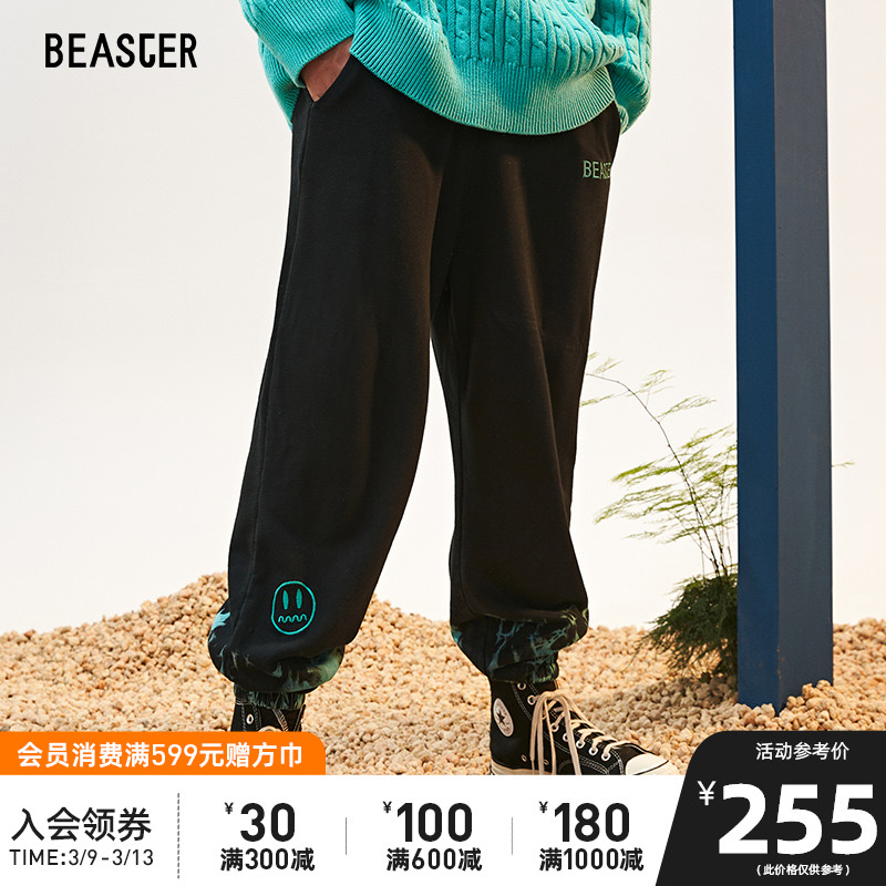 BEASTER小恶魔鬼脸长裤春季新款潮牌街头嘻哈宽松棉运动休闲裤男