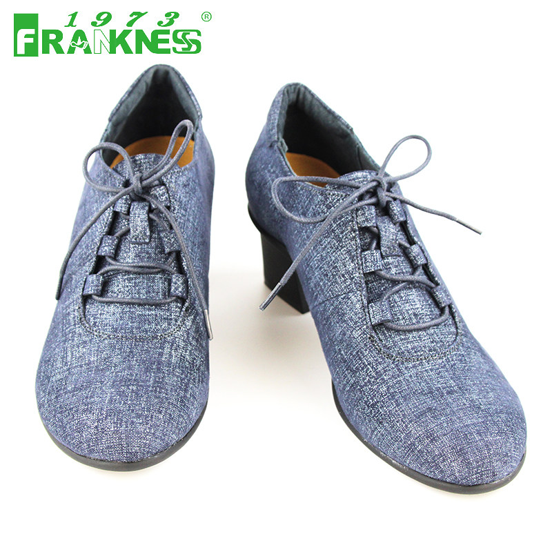 frankness1973春季新款时尚系带中口低跟舒适软底单鞋