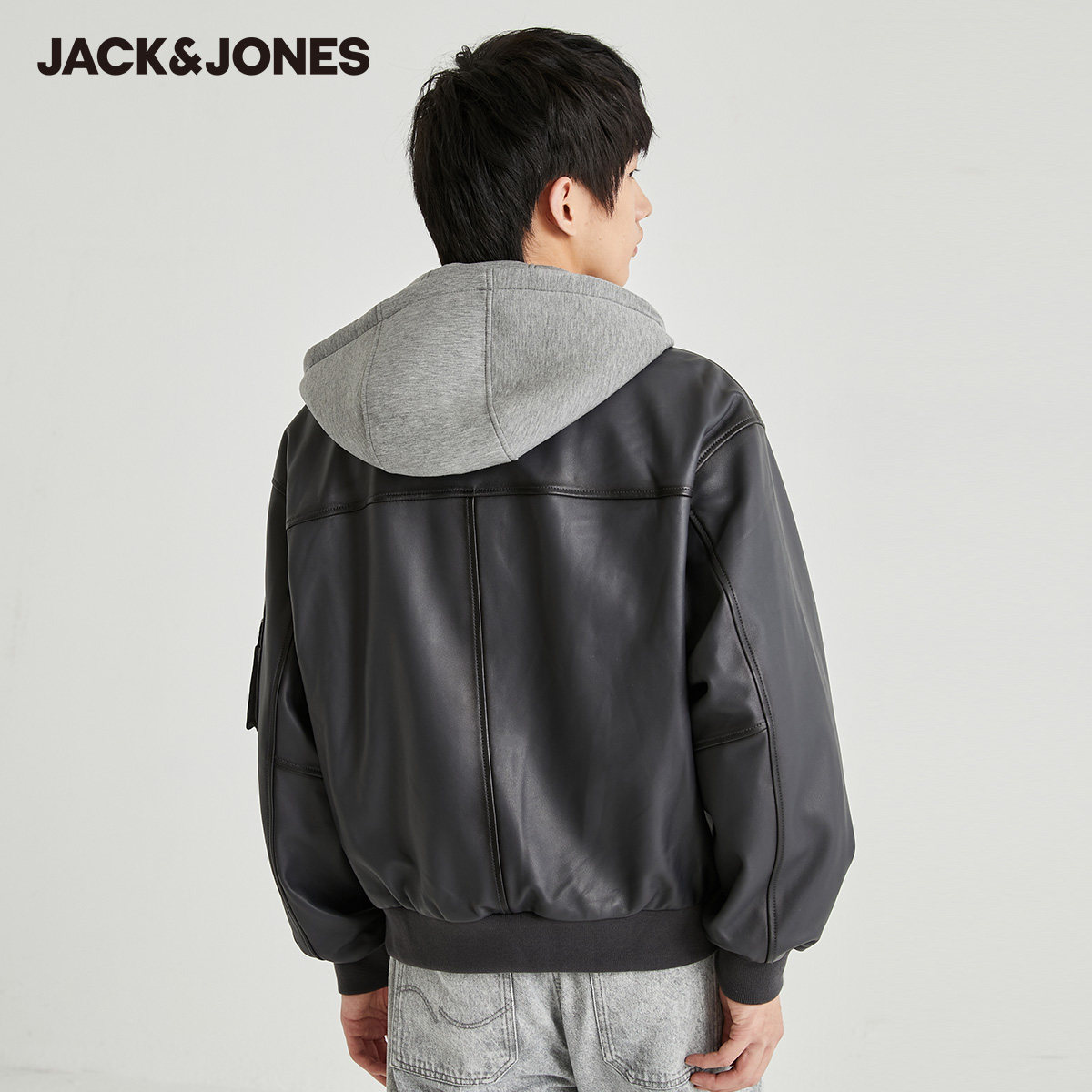 jackjones杰克琼斯男潮个性机车帅气真皮皮衣夹克外套皮衣