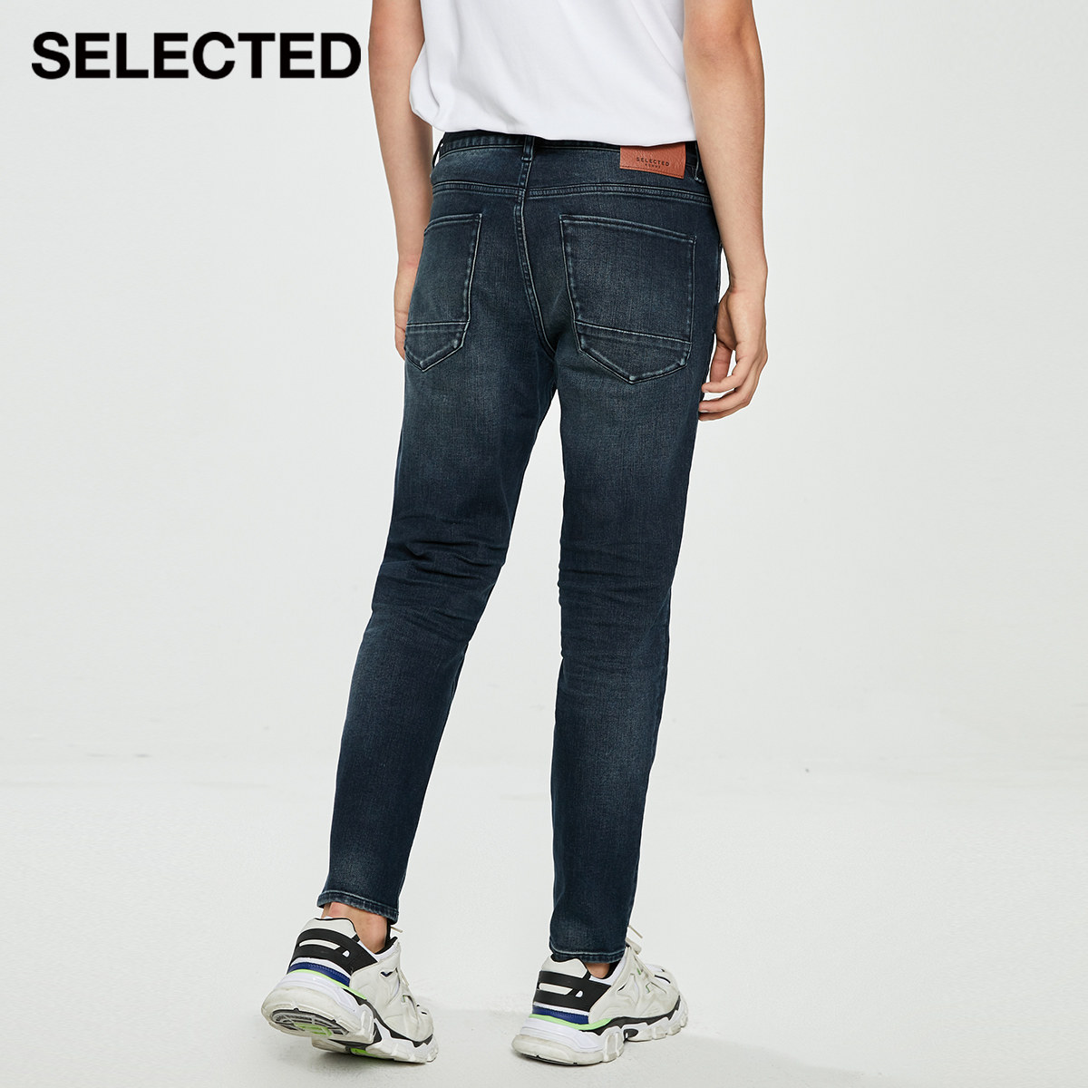 selected思莱德新弹莱卡thermolite保暖面料牛仔裤男d|420432025