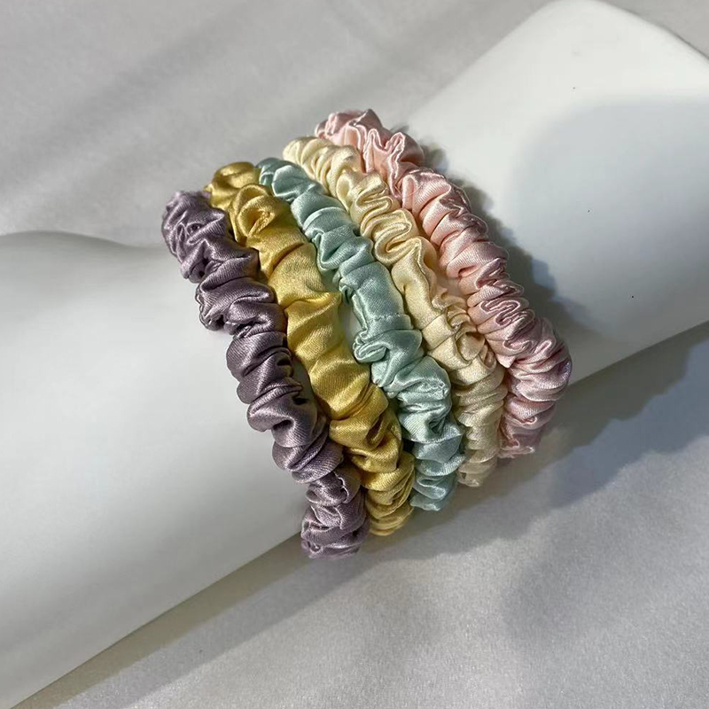 微瑕尾100桑蚕真丝发圈小号大肠马尾辫发饰牛筋发圈