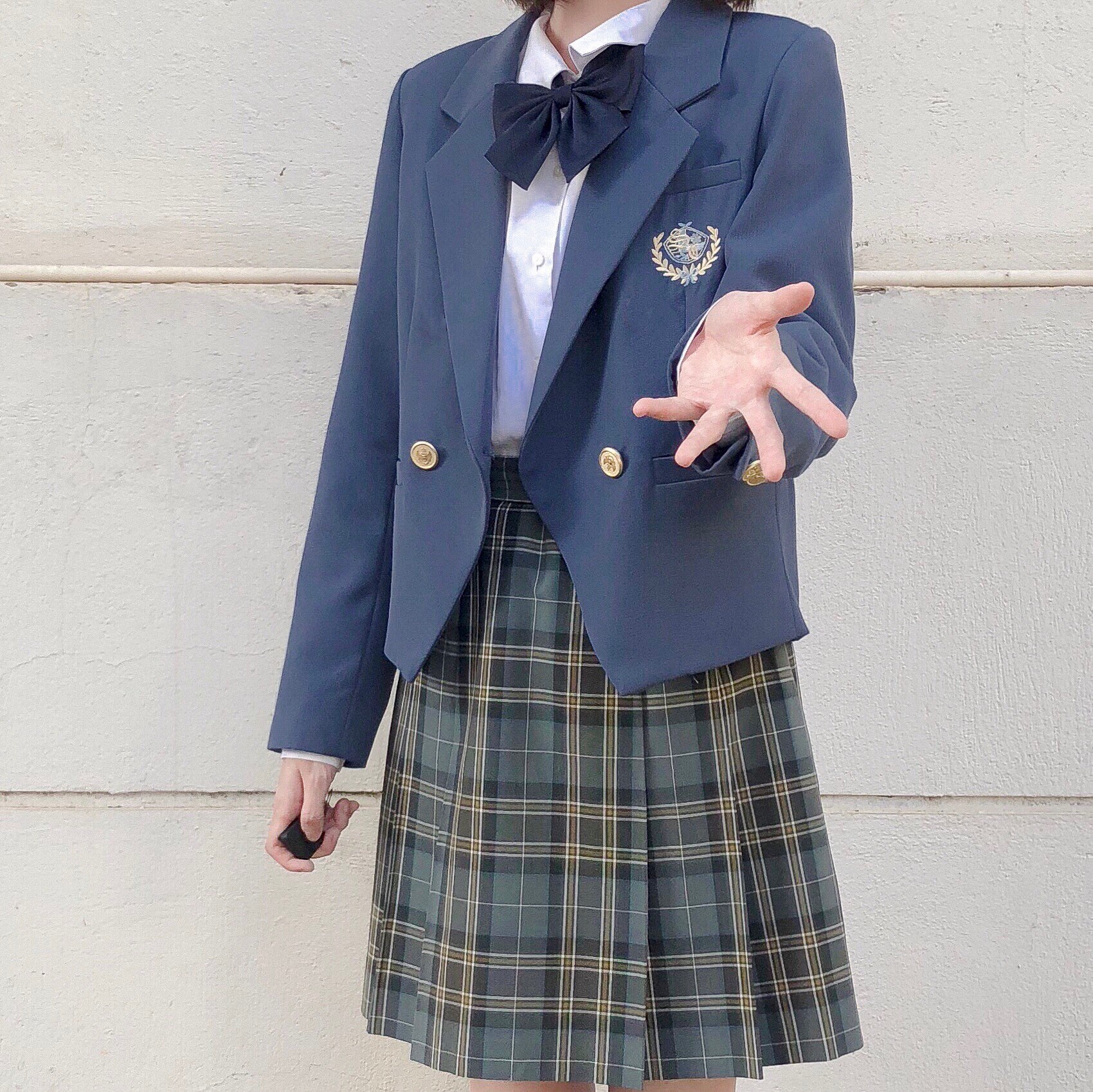 西服扣日双排西式衬衫格裙jk制服掉落兔狲学生校服