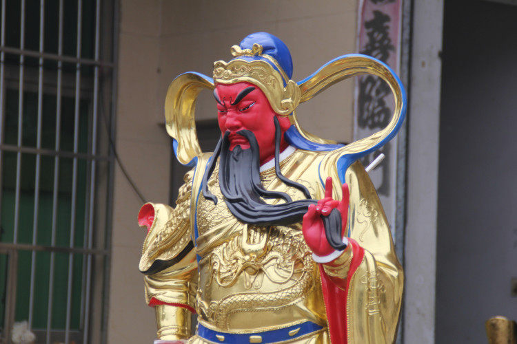 关公护法厂家直销树脂寺庙佛像1米金身珈蓝摆件