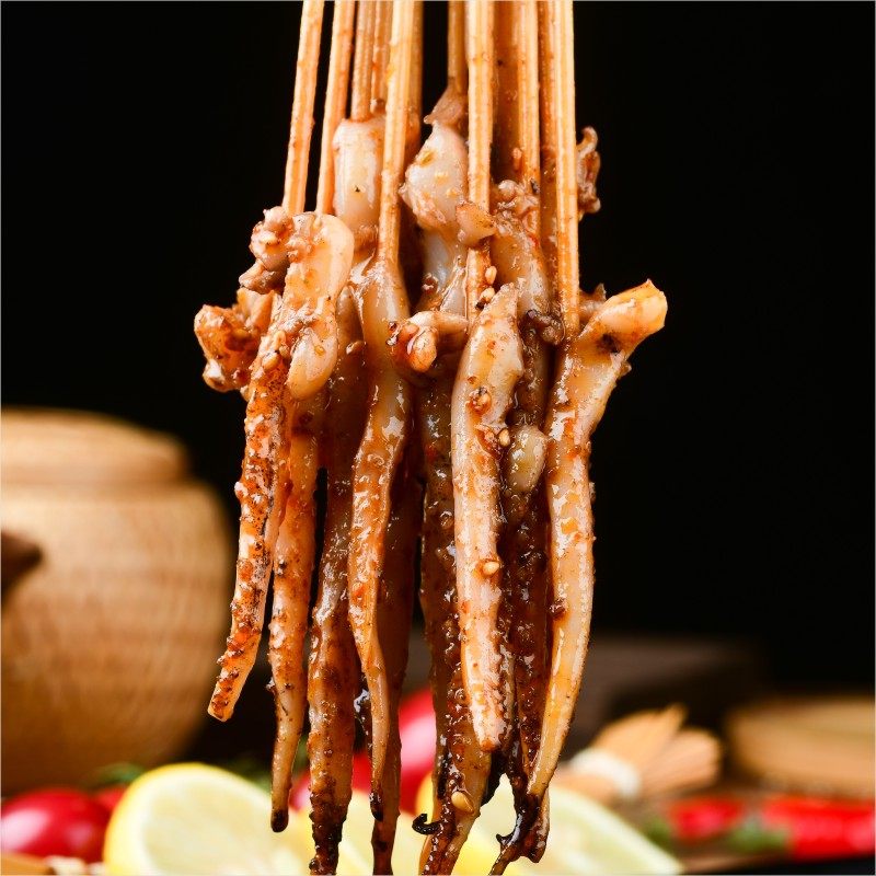 鱿鱼须串1200串新鲜冷冻商用深海脆口食材铁板串烧烤油炸小肉串