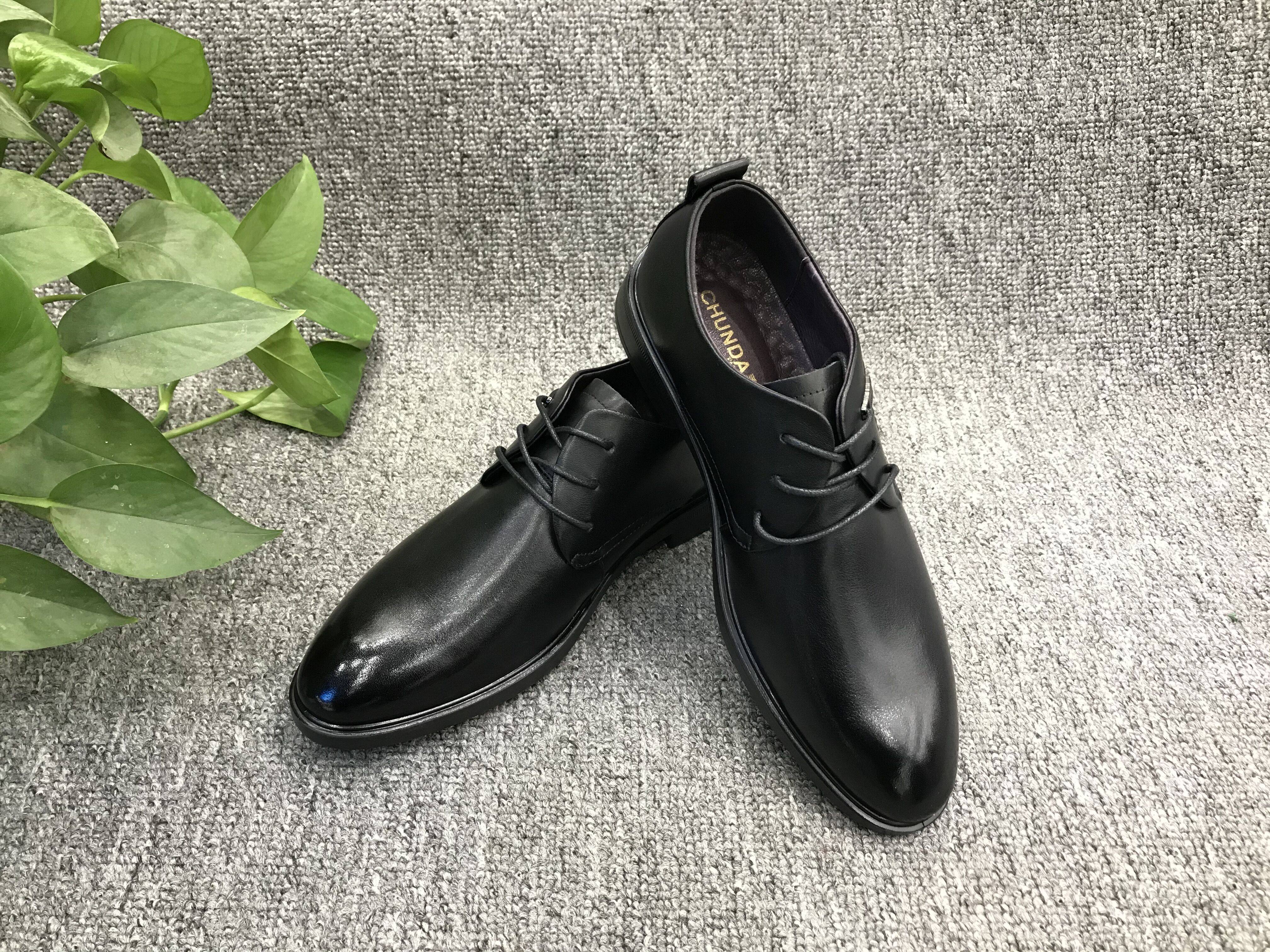 春达皮鞋休闲英伦系带皮软男真男鞋务正商务单鞋