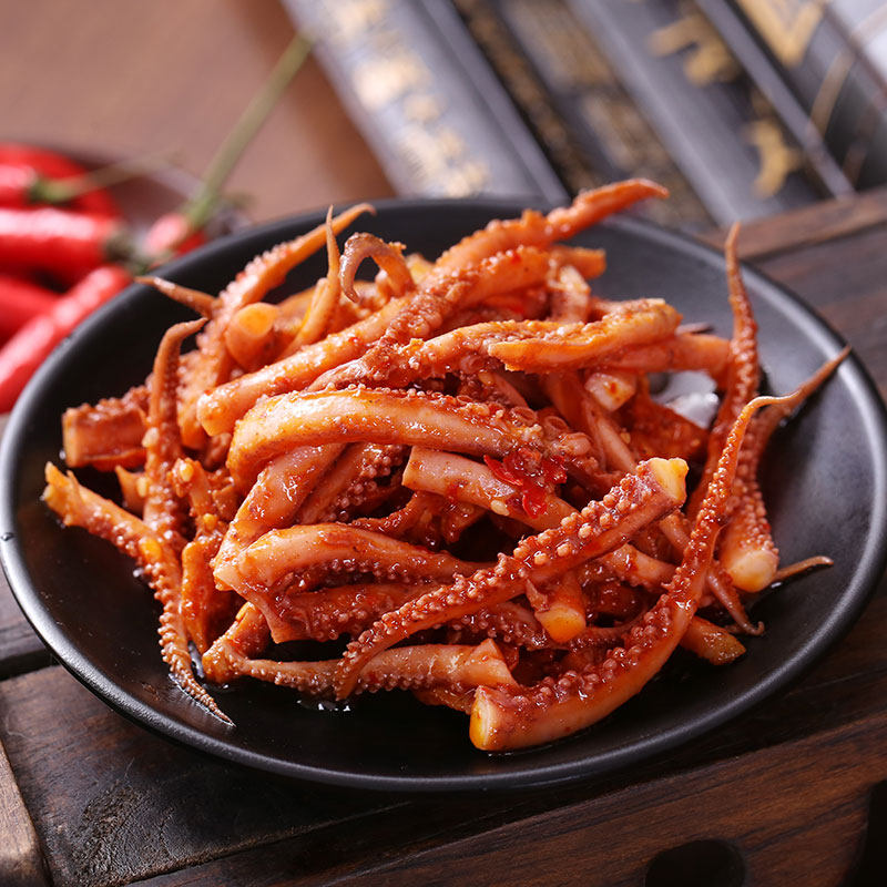 铁板手撕鱿鱼丝散装香辣味麻辣鱿鱼仔须片干足条袋装海鲜零食即食