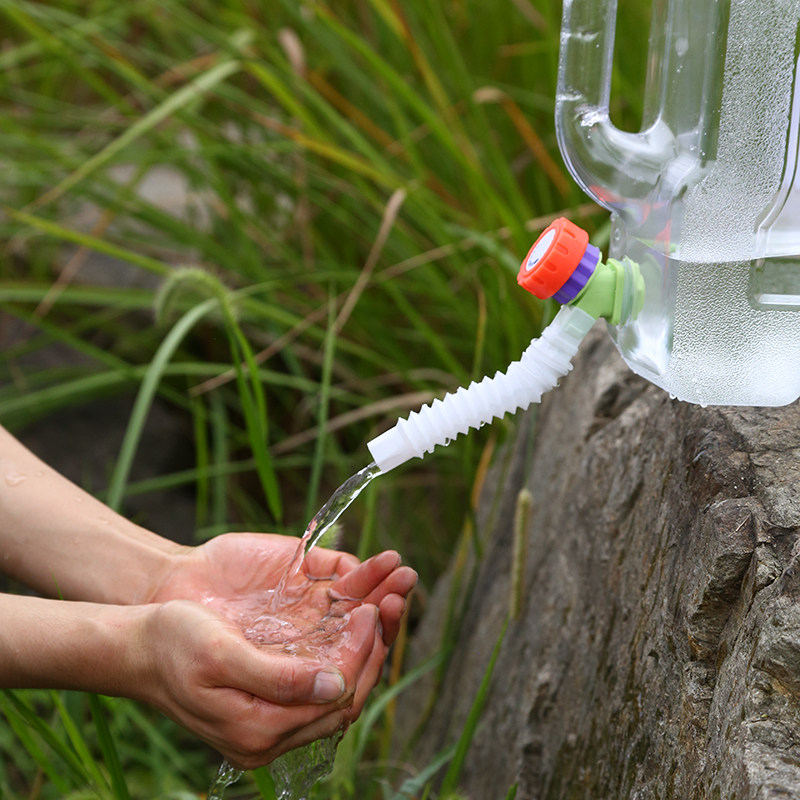 塑料水桶车载自驾游饮用水山泉接水茶几几家用带茶道