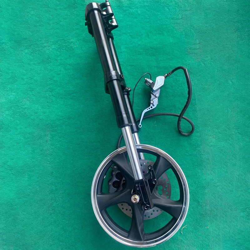 极客电动车电摩前叉总成改装倒置液压减震前碟更多电动车零