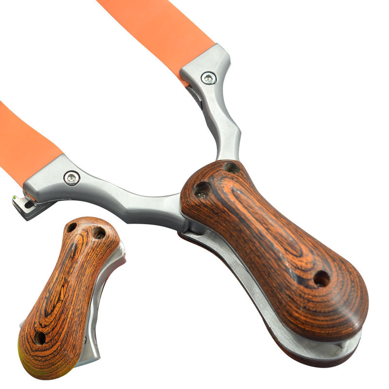 不锈钢折叠弹弓扁皮筋免绑可拆卸便携弹工精准户外夹片口袋弹弓器